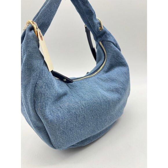 Macy's On 34th denim top handle hobo crossbody bag - Denim Blue - Picture 5 of 16